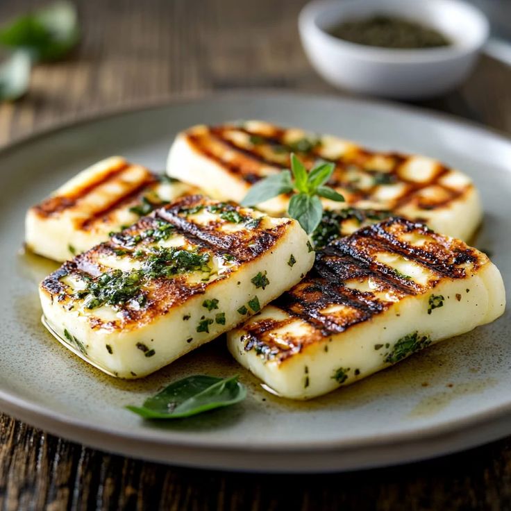 Grilled halloumi cheese